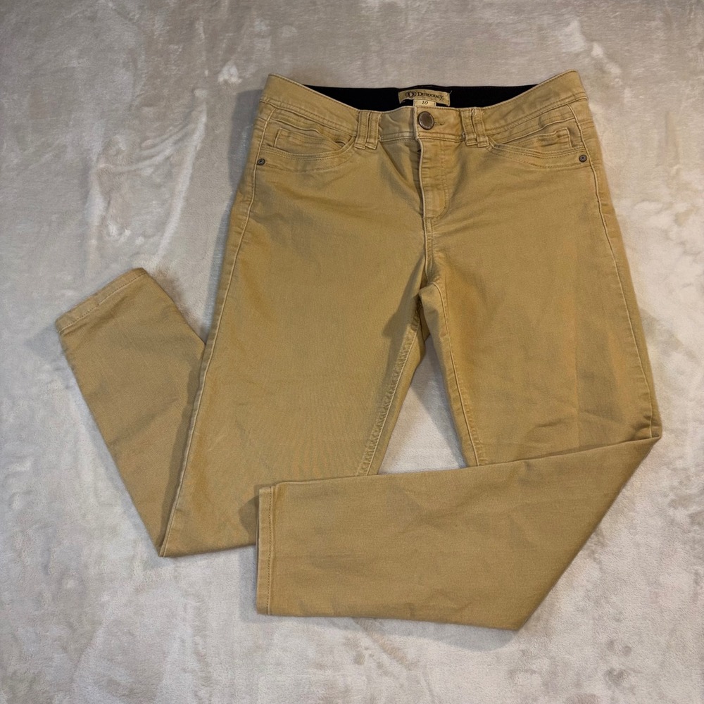 Democracy Ab Technology Skinny Pants Tan Khaki Size 10 Womens Stretch Casual